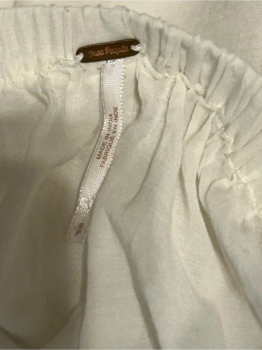 Free People Boho White Off-Shoulder Tunic with Teal Embroidery